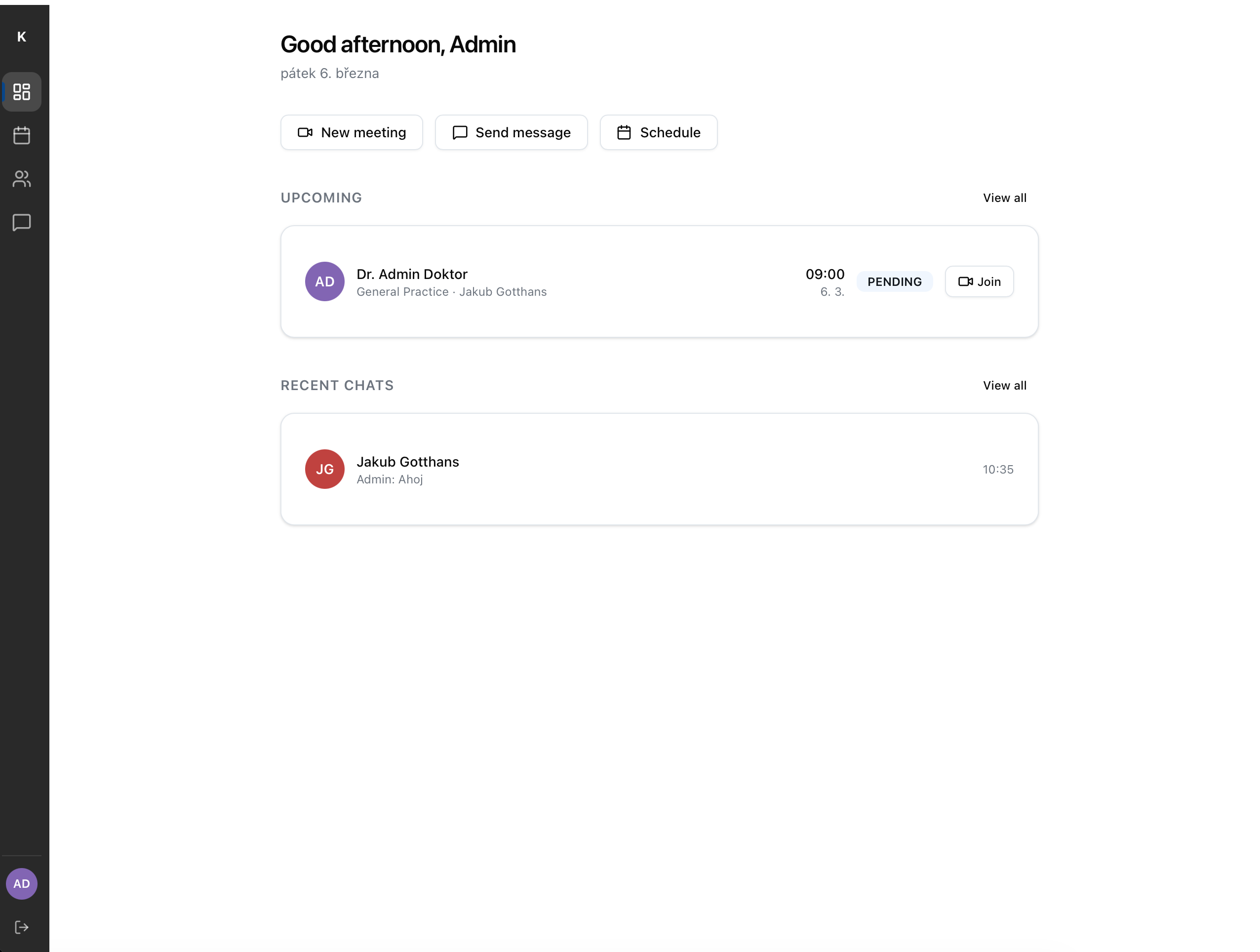 Telemedicine platform with video consultation and patient scheduling interface